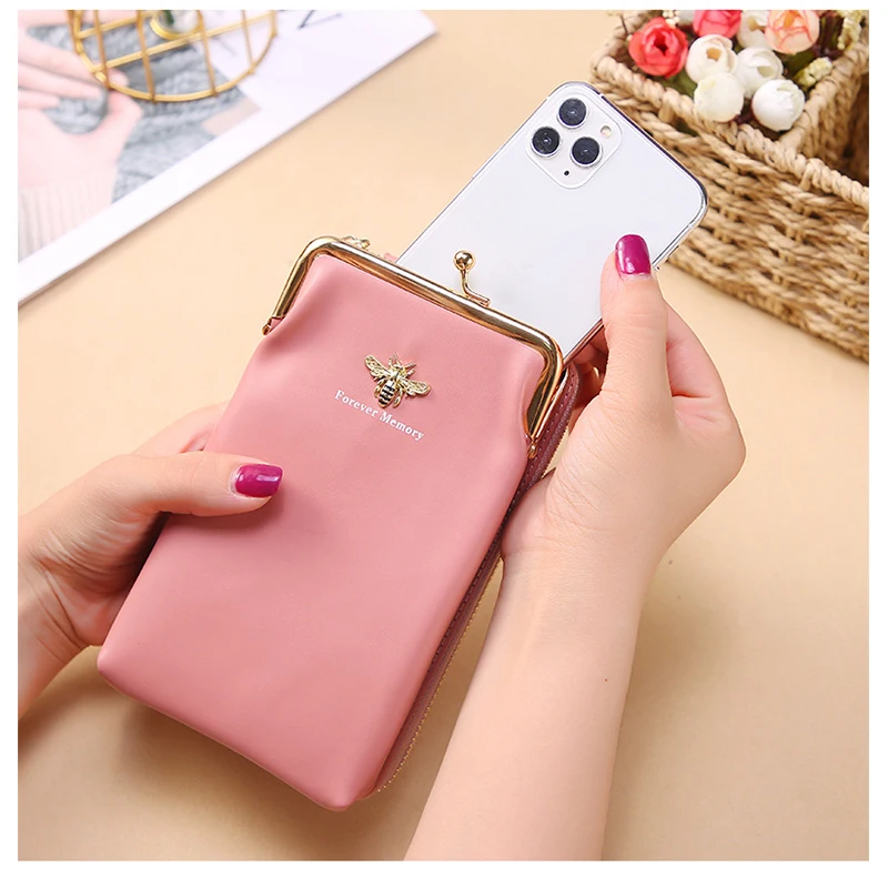 

New Designer Bag Female Cell Phone Crossbody Bag Bee Casual Square Wallets Women Ladies Coin Pockets Shoulder Bags dropshipping