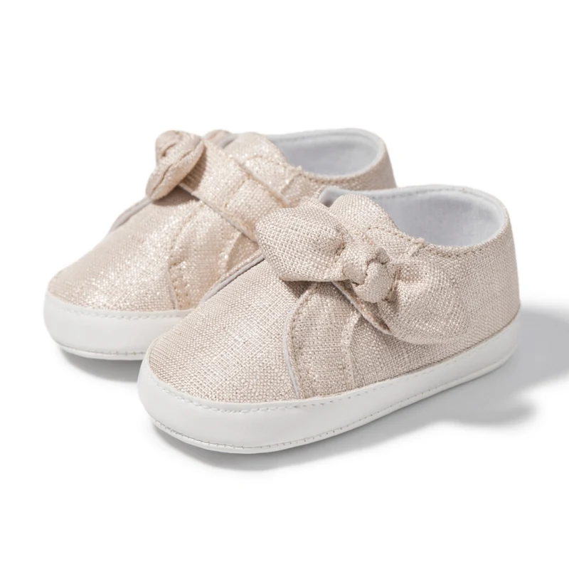 

Infant Sneakers Baby Girls Crib Shoes Soft Sole Toddler Casual Glitter Shoes Bowknot Cozy First Walker Newborn Prewalker 0-18M