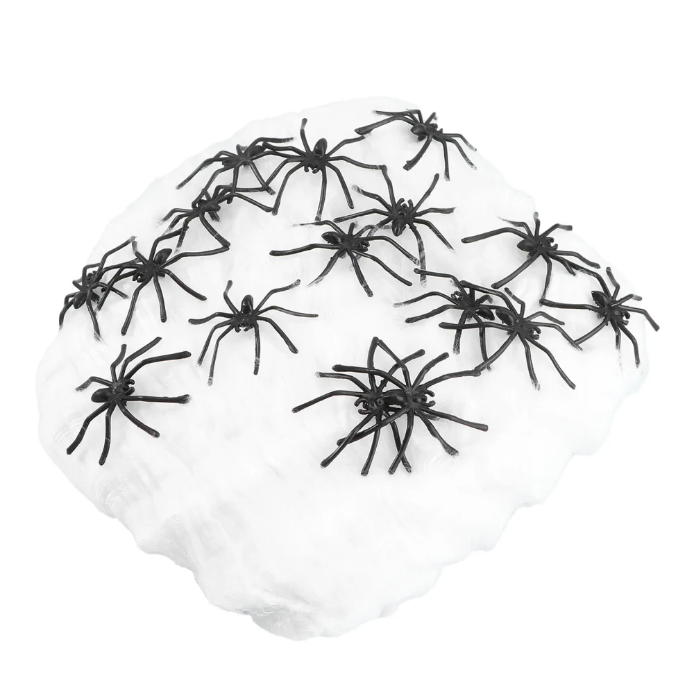 

1 Set of Decorative Spiders Party Prank Toys Haunted House Props Black