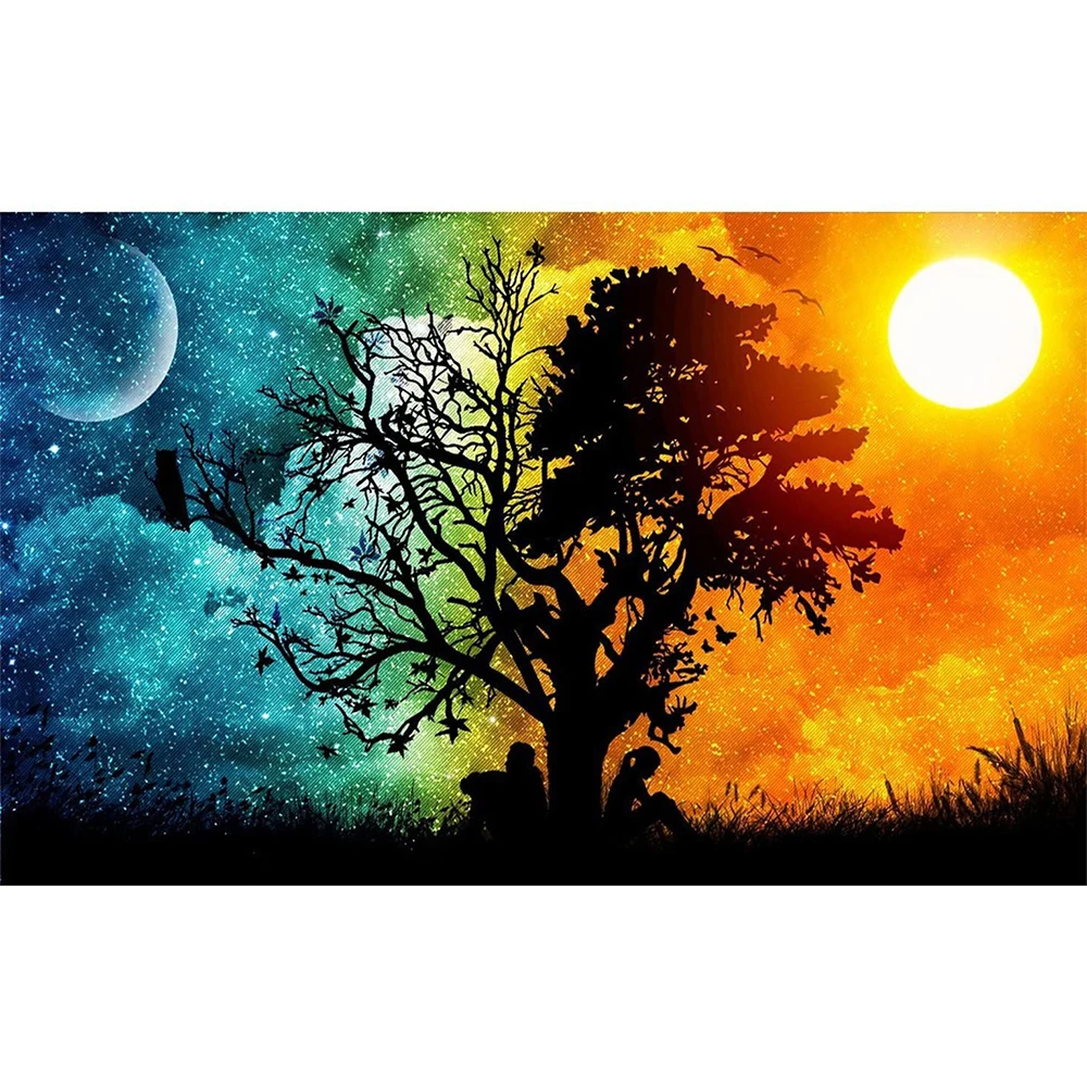 

DIY 5D Diamond Painting Kit, Full Diamond Starry Sky Embroidery Rhinestone Cross Stitch Arts Craft Supply for Home Wall Decor