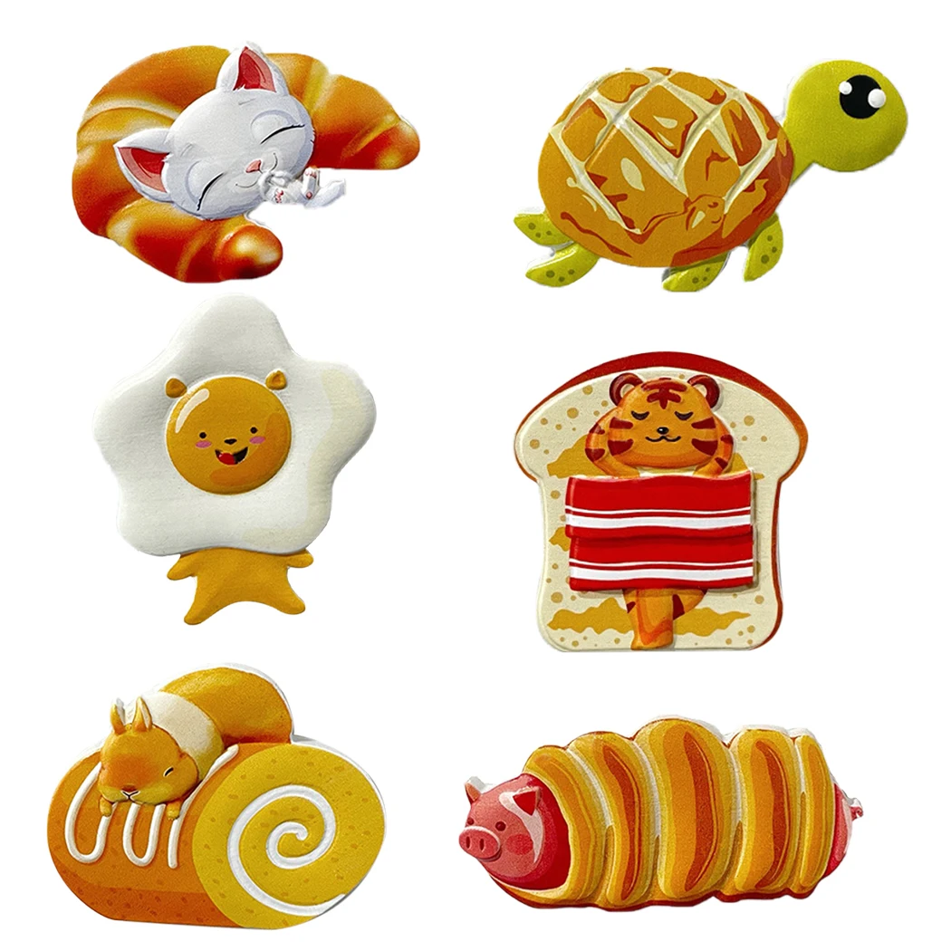 

6PCS creative refrigerator magnetic paste cartoon lovely magnet magnet 3d decoration magnetic paste home decoration gifts