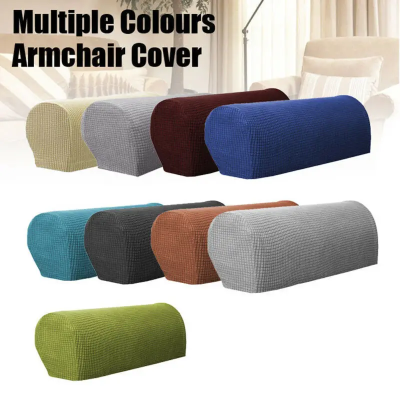 2PCS Removable Arm Chair Protector Sofa Armchair Living Room Covers Stretch Couch Armrest Solid Cover | Дом и сад