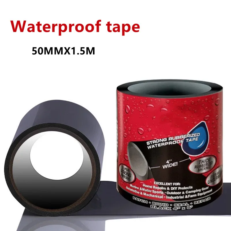 

1.5MX50MM Super Strong Fiber Waterproof Tape Stop Leak Seal Repair Tape Performance Self Tape Fiberfix Adhesive Tape PE Tube PVC