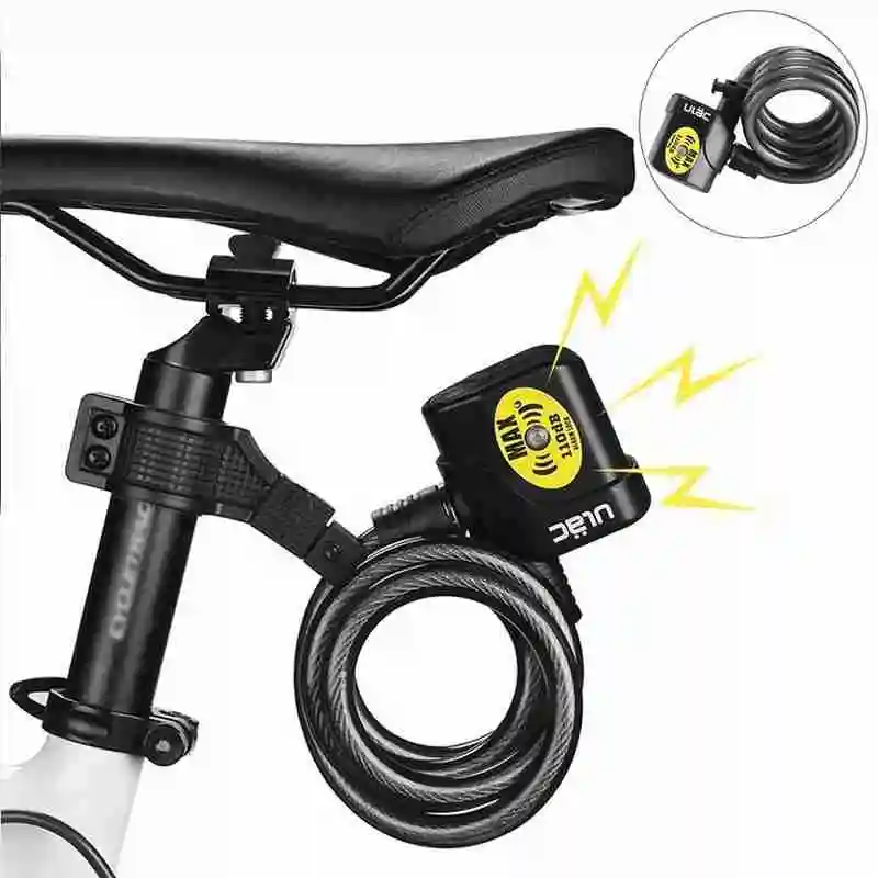 

Bicycle anti-theft lock Electronic Alarm Lock Cycling 110Db Loud Cable Mtb Bicycle Anti-Theft Locks Road Bike Safe Wire Locks
