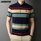 Высококачественная Новая летняя брендовая Мужская Дизайнерская рубашка-поло в полоску с вышивкой, повседневные топы с короткими рукавами, модная мужская одежда 2022
