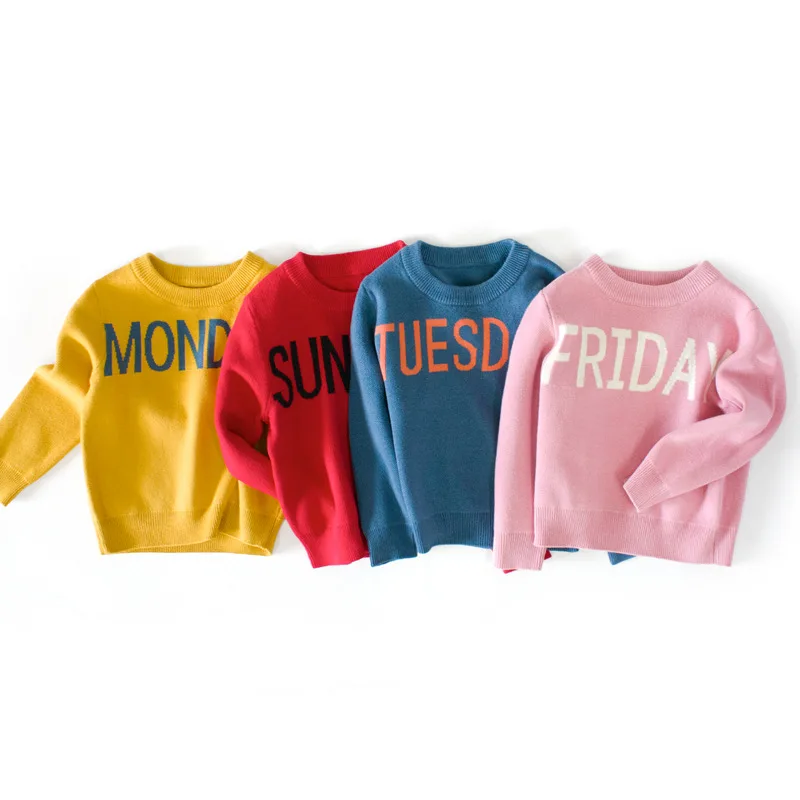 

Новая одежда для маленьких мальчиков; Свитера для маленьких девочек; Брендовая повседневная одежда с О-образным вырезом, с принтом трикотаж...