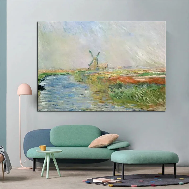 100% ручная роспись Monet поле тюльпанов в Голландии 1886 Классический абстрактный