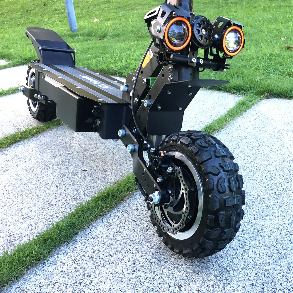 Verkaufen FLJ Leistungsstarke Elektrische Roller 60V 5600W 11 Zoll Off Straße Große Rad Schnelle Ladung Motor E Roller Kick Faltbare Erwachsene Roller
