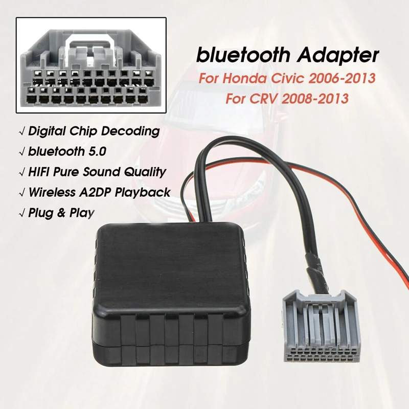 Автомобильный беспроводной Bluetooth модуль адаптер Aux аудио кабель для Honda Civic 2006-2013
