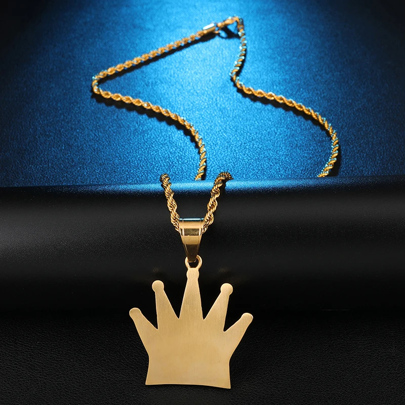 US7 Bing Iced out Crown KING ожерелья с подвесками для мужчин нержавеющая сталь кристалл хип хоп рэппер теннисная цепь крутые уличные ювелирные изделия