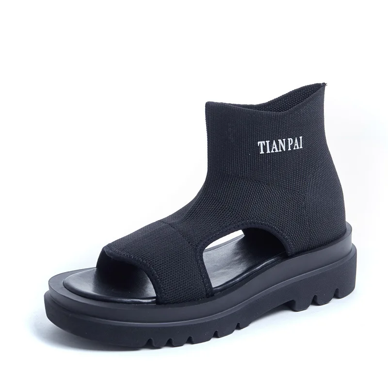 

2021 Summer New Fashion Platform Woven Sandals Women's Height Increasing Sports and Leisure Shoes Internet Celebrity Hollow out
