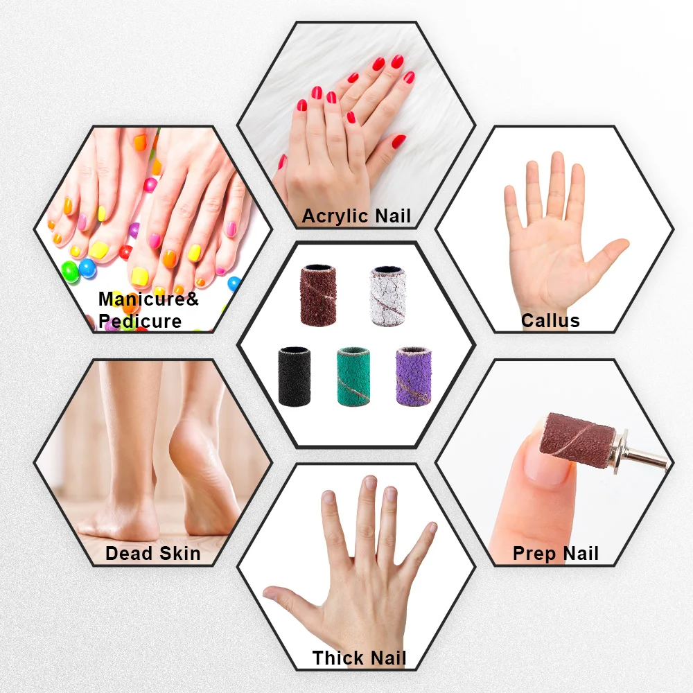 50/100 шт шлифовальных лент для ногтей портативный ремешок 5 цветов грубая мелкая