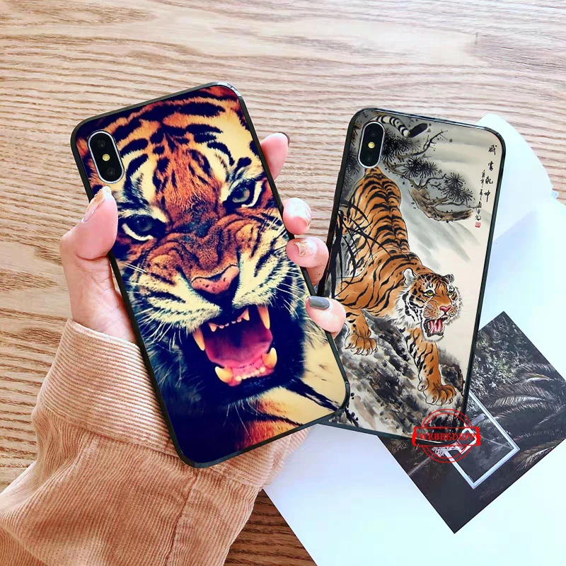 

lion tiger Silicone soft Case for iPhone 5 SE 5S 6 6S Plus 7 8 11 Pro X XS Max XR