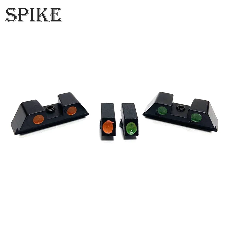 Тактический волоконно-оптический передний прицел задний боевой красный зеленый