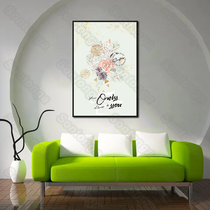 

Beautiful and Simple Plant Flower Letter Wallpaper Living Room Tv Background Wallpaper Seamless Custom Mural Wall Covering