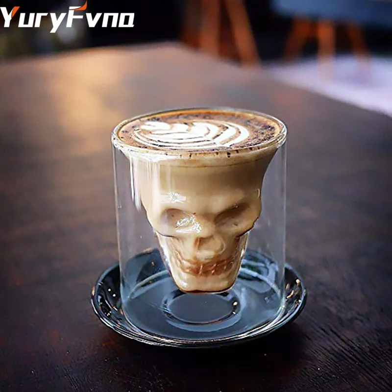 YuryFvna прозрачный хрустальный череп выстрел стеклянный голова двойной слой стекло