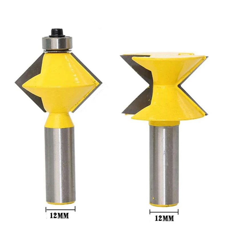 

2Pcs 90 Degree V Design Tingue Groove Edge Banding Router Bit Set Plate Splicing Woodworking Milling Cutter