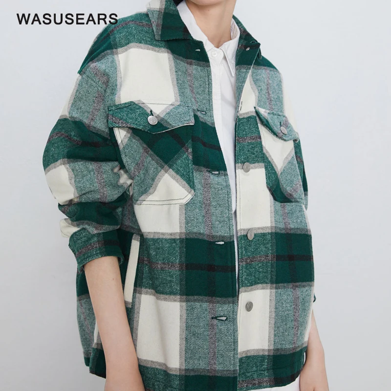 Большие размеры Женские топы и блузки Винтажный Зеленый Топ с длинным рукавом