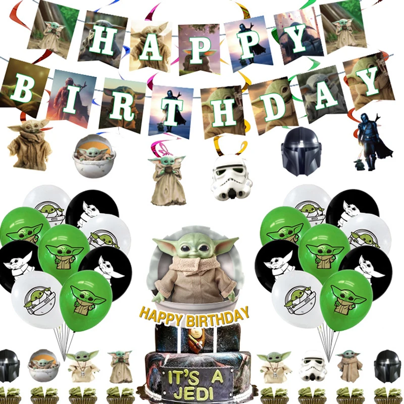 

Yodaed кино Фанаты красный шар баннер флаг торт Топпер украшение детская игрушка для душа для детей день рождения баннер Globos поставки