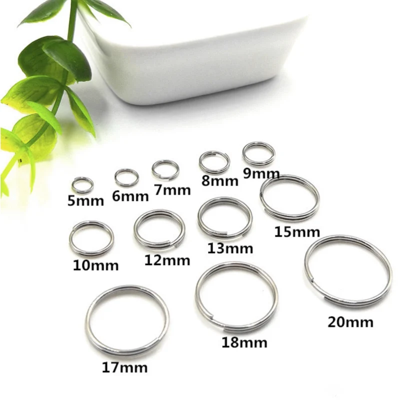 100pcs/lot  6/7/8/9/10/12/15/18/20 304 stainless steel Open Jump Rings Double Loops  Split Rings Connectors For Jewelry Making