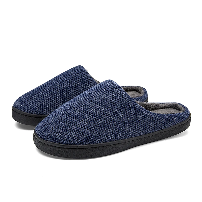 

Winter Warm Cotton Slippers Women Men Home Shoes Simple Non-slip Indoor Slides Corduroy Couple Slipper Female Shoes Size 36-47