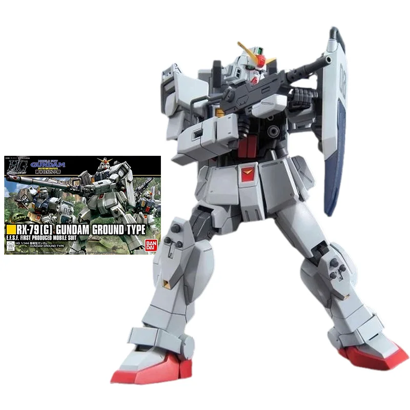 

Bandai Gundam Model Kit Anime Figure HGUC 1/144 RX-79G GROUND TYPE Genuine Gunpla Model Anime Action Figure Toys for Children