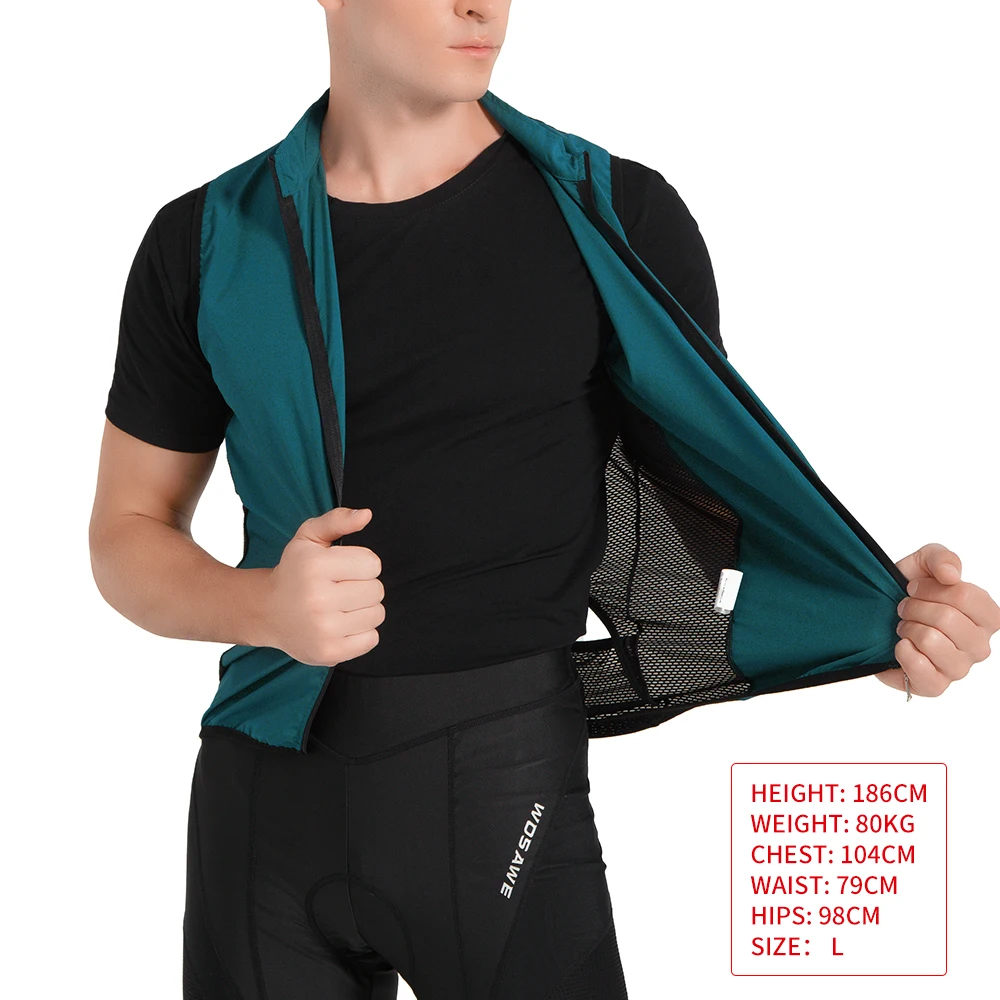 

WOSAWE Men Women Motorcycle Vest Windproof Waterproof Running Vest MTB Bike Reflective Clothing Sleeveless Cycling Jacket