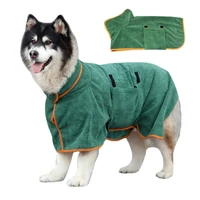 dog bathrobe for small medium large dogs super absorbentfast drying pet bath towel soft warm puppy drying coat adjustable chest
