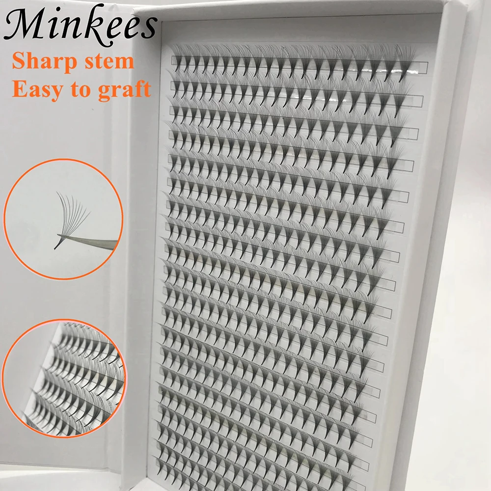 Minkees острые ресницы с острыми стеблями тонкие корни готовые 400 для наращивания