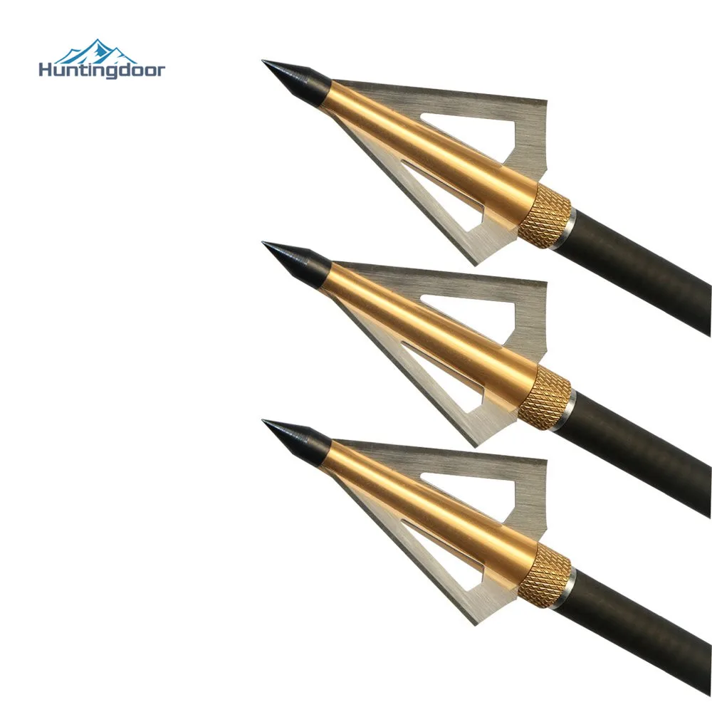 12PCS Hunting Triple Blade Crossbow Arrowhead 3 Mechanic Broadheads for Archery Arrows Bolts Accessories | Спорт и развлечения