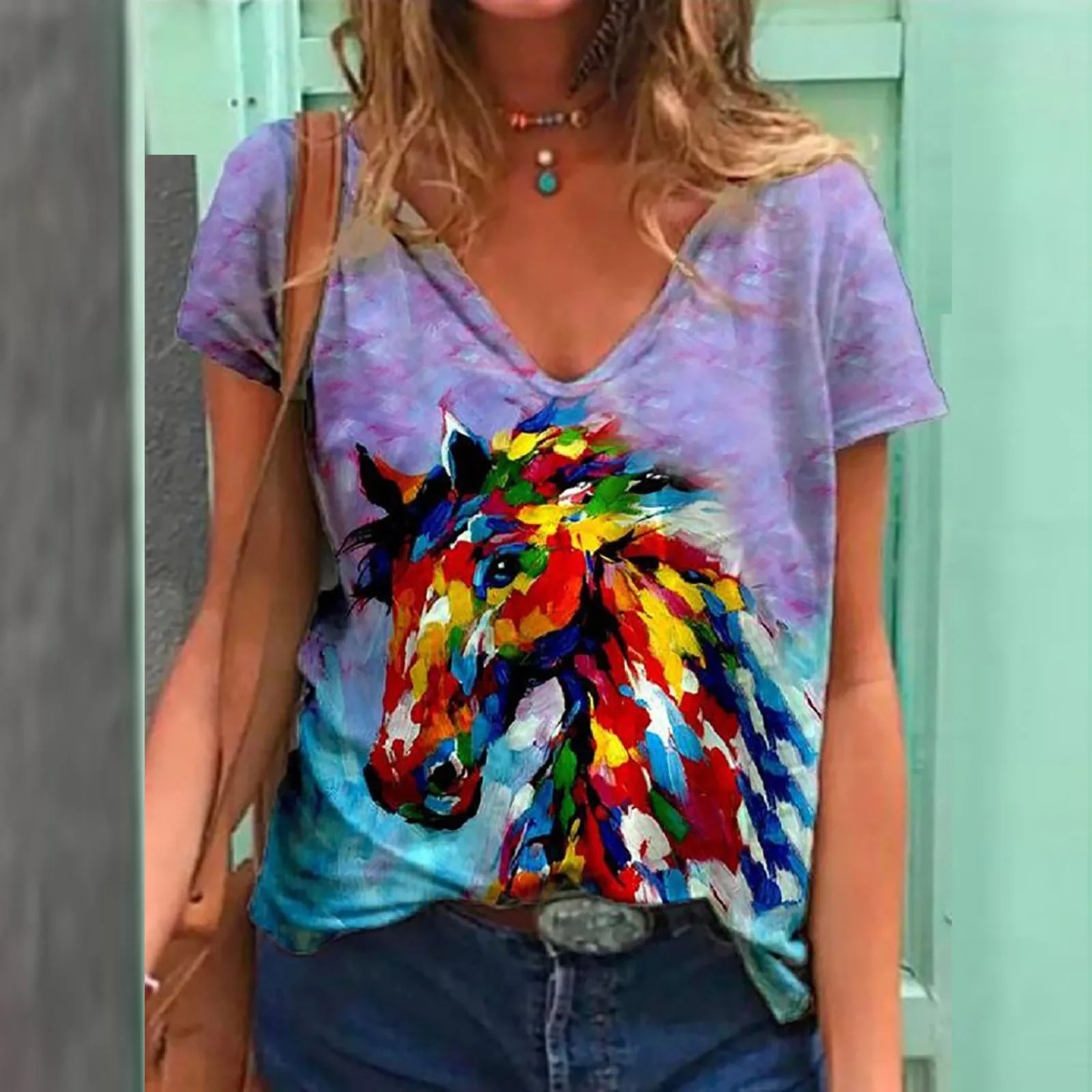 

Plus Size Blouse Women's Vintage Sun Printed Pattern Casual Short Sleeve Tops Blouse Shirt Women Oversize Female Clothing Blouse