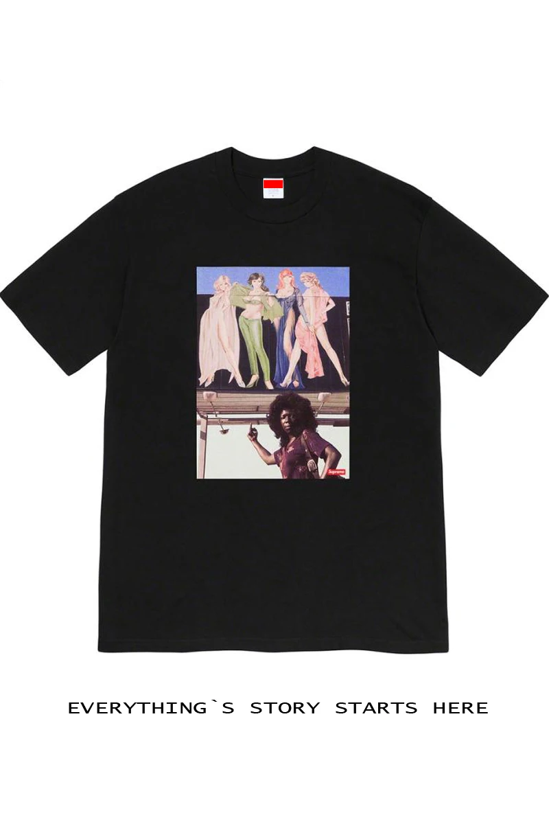 

19FW American Supreme Picture Tee American Photo Short Sleeve Men's and Women's T-shirt