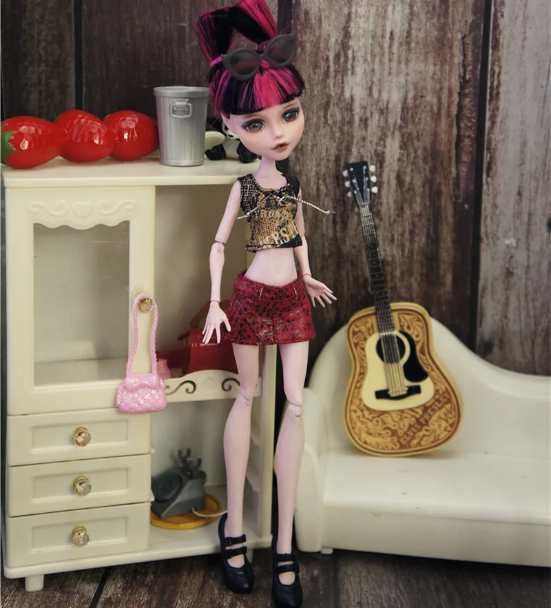 Модная Кукла с животными комплект одежды для кукол Monster High тигровый короткий топ