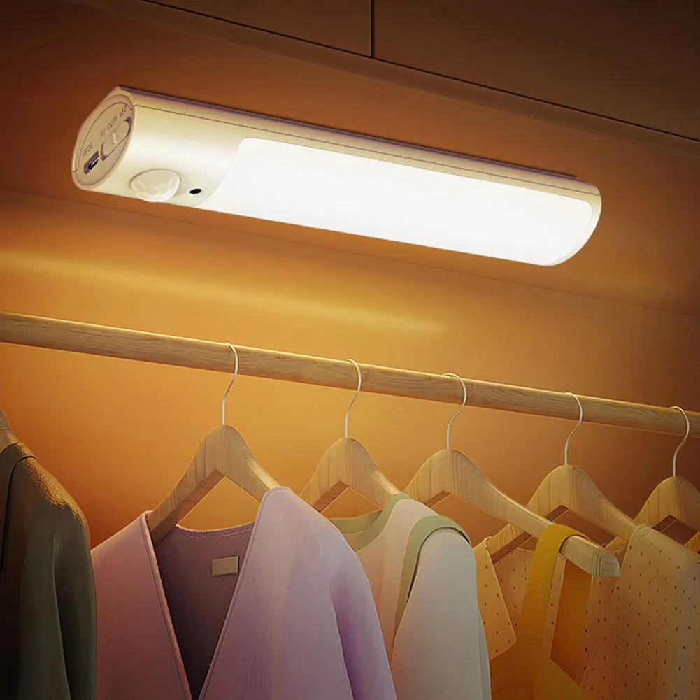 

Sensor Wardrobe Night Light Universal LED Wireless Cabinet Light Portable Night Lamp USB Cable Recharge Cupboard Stair Corridor