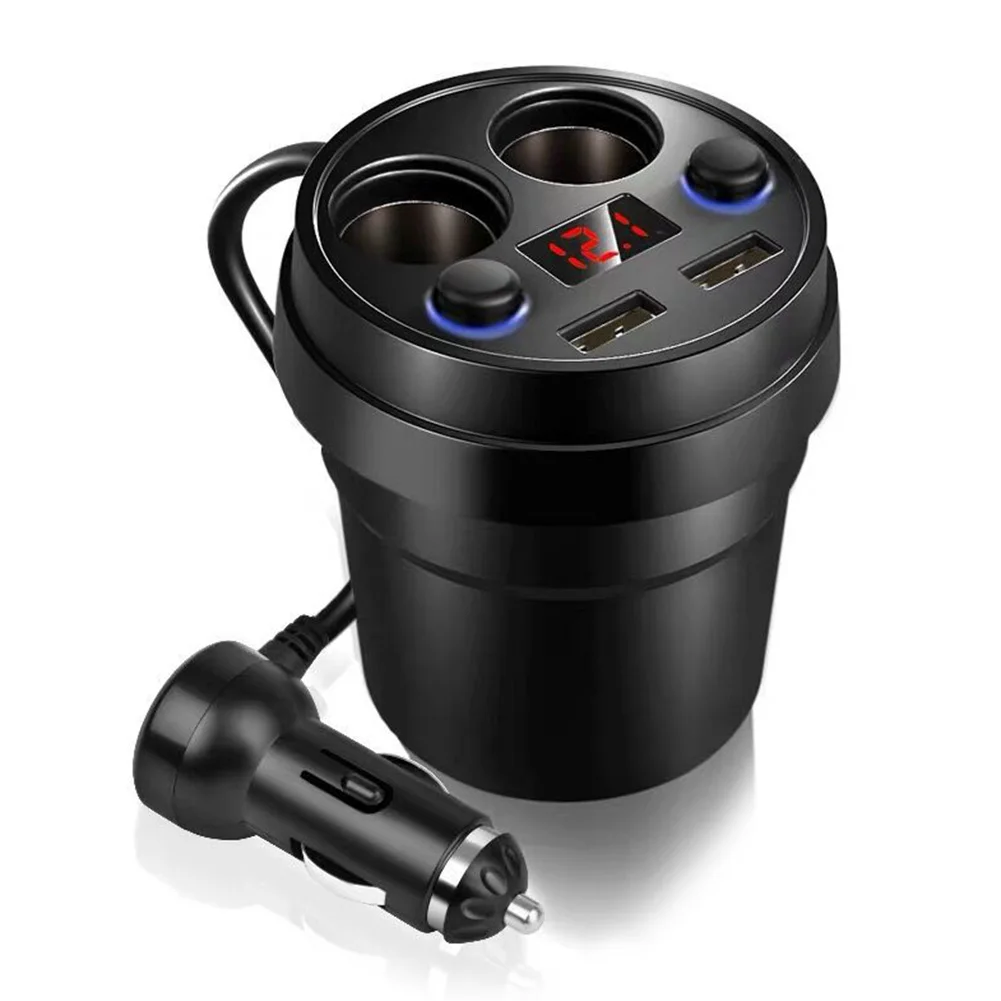 Автомобильное зарядное устройство 2USB DC / 5V 3.1A адаптер в виде чашки Разветвитель