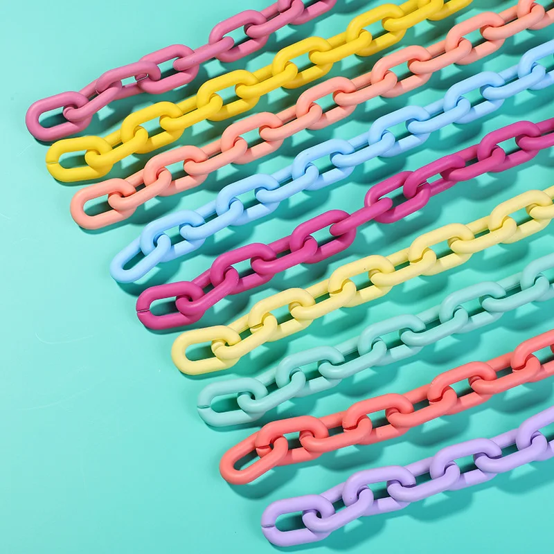 

40CM New Fashion Macaron Colorful Acrylic Long Chain Necklace For Women Chain Chunky Choker Pendant Necklace Jewelry Making