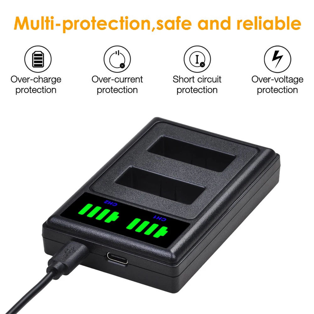 LP E12 LPE12 1080 мАч литий ионный аккумулятор + двойное зарядное устройство USB со