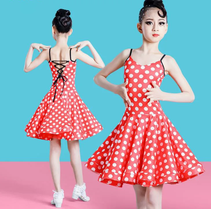 

Children's Latin Dance Clothes Summer Children's Practice Sling Split Practice Dance Clothes Suit Performance Costumes Girl
