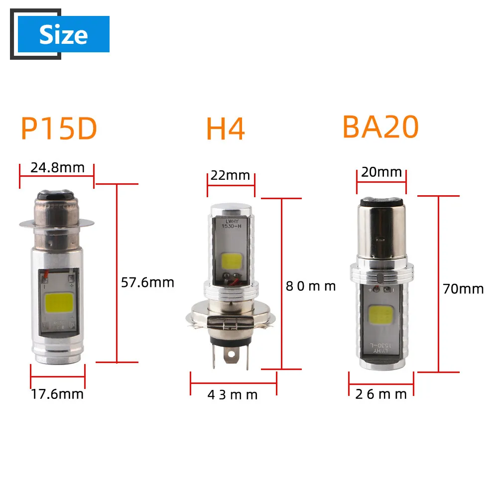 Светодиодные лампы BA20D P15D H4 9 80 в 12 Вт COB 6500 лм|ba20d led|light carheadlight lamp |