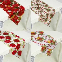 christmas elk snowman polyester printed table flag table runner printed tablecloth placemat hotel christmas decoration for home