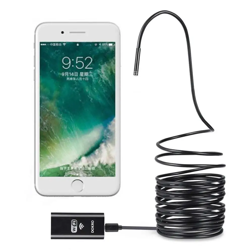 

8mm WIFI Endoscope for Phones 2.0 Megapixels HD Flexible Borescope Car Pipeline Inspection Snake Camera 8 LED Lights