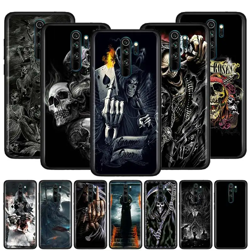 Чехол Grim Reaper с черепом для Xiaomi Черный силиконовый чехол телефона 8T 8 9 9A 9C 7 K30 Pro Zoom 8A