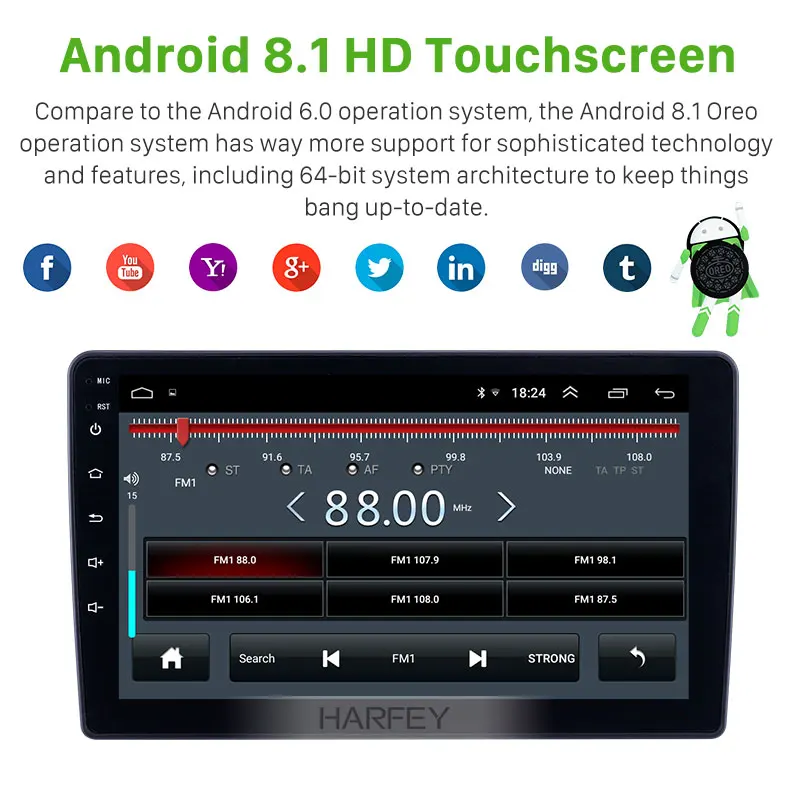 Harfey 9 дюймов HD сенсорный экран Bluetooth автомобильный Радио для Mitsubishi OUTLANDER 2004 2007 Android