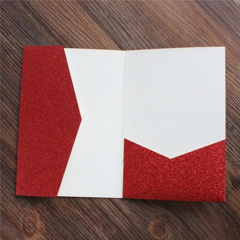 Подарочный набор сливового свадебного приглашения трехскладной карман