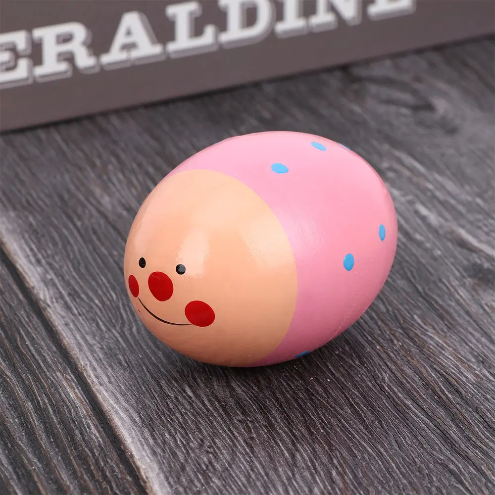 1 шт. цветные детские игрушки милые деревянные погремушки музыкальное яйцо