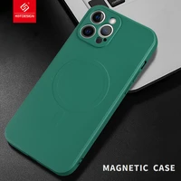 2022 new liquid silicone magnetic case for iphone 13 11 12 pro max x xs xr mini wireless charger magnet magsafing back cover