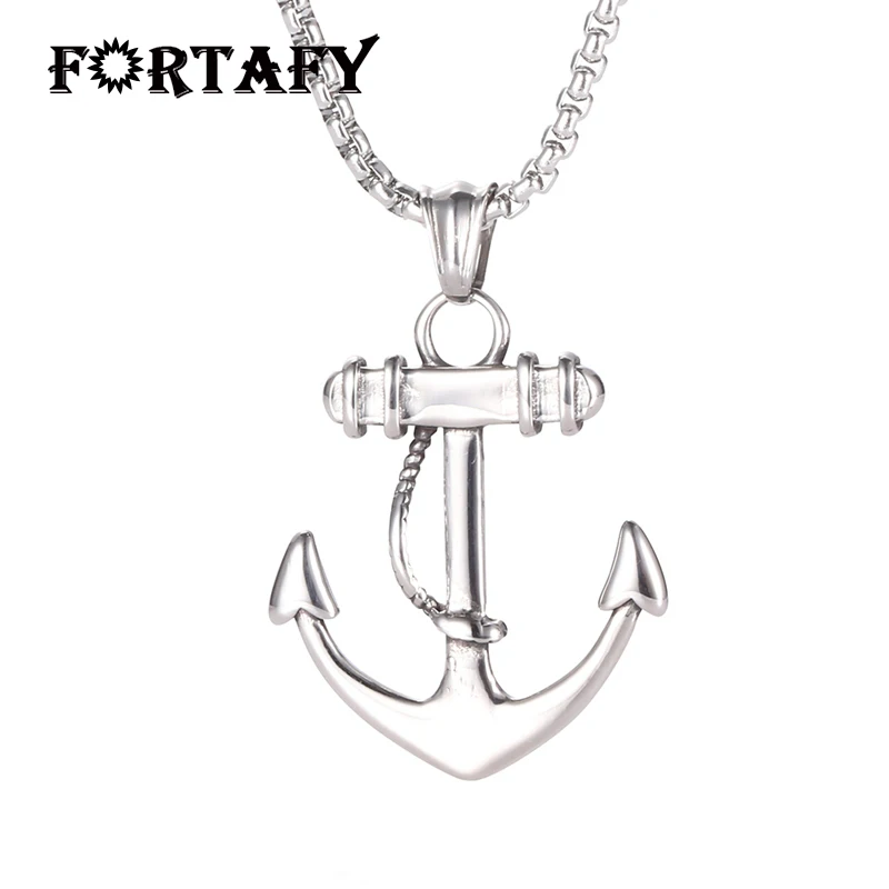 Классическое мужское ожерелье чокер модное ювелирное якорь из нержавеющей стали