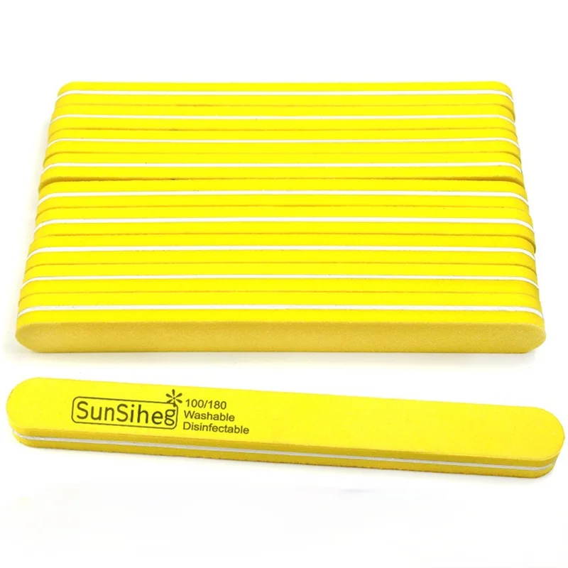 

20pcs Nail Tool Sunshine Round Sponge Rubbing Strip Nail Sanding Strip Polishing Strip Double-sided