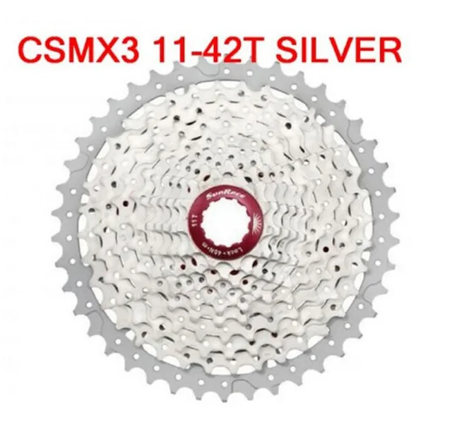 MX3 11-42T Silver Sunrace 10 скоростная кассета CSMS3 CSMX3 11-40 т 42 46T велосипедная кассета для Shimano SRAM маховик 11-40 11-42 11-46 10s кассета - Цвет: MX3 11-42T Silver