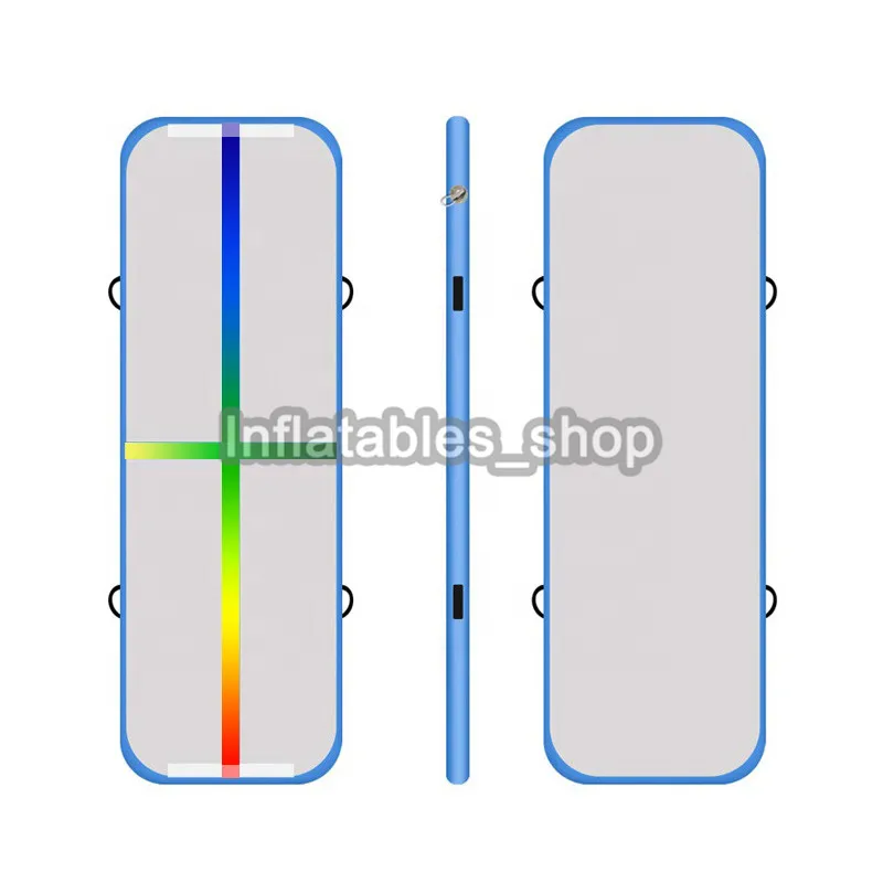 rainbow blue Воздушный трек акробатика коврик для занятий гимнастикой, надувные Airtrack коврики с электрический воздушный насос для дома Применение Чирлидинг Training - Цвет: rainbow blue